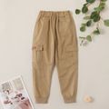 Kid Boy Trendy Casual Pocket Side Cargo Pants Khaki