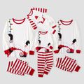 Christmas White and Red Stripe Print Family Matching Pajamas Sets(Flame Resistant) Red/White