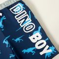 Beautiful Toddler Boy Letter Dinosaur Print Shorts Dark Blue