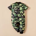 Smurfs Baby Boy Camouflage Colorblock Zipper One Piece/Jumpsuits Army green