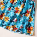 Beautiful Kid Girl Flutter-sleeve Floral Print Dress Turquoise image 5