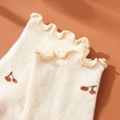 Baby / Toddler Flounced Floral Middle Socks Beige