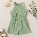 Toddler Girl  Comfortable Solid Sleeveless Jumpsuits Green image 1