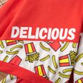 2-piece Toddler Boy Letter French fries Print Hoodie and Pants Set Orange