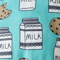 1pc Baby Boy & Girl Cookie Milk Print Pants Overalls Blue image 4