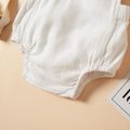 100% Cotton Solid Sleeveless Baby Romper White image 5