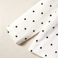 2-piece Kid Girl Polka Dots Ruffled Top and Ruffled Overalls Set White