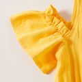 Kid Girl Short-sleeve Solid 100% Cotton Rompers Yellow image 4