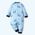 Smurfs Baby Boy Allover Print Striped Zipper Long-sleeve Jumpsuit Color block image 2