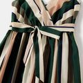 Stripe Print Sleeveless Matching Midi Sling Dresses Multi-color