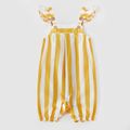 Mommy and Me Striped Sling Long Jumpsuits Yellow