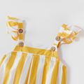Mommy and Me Striped Sling Long Jumpsuits Yellow