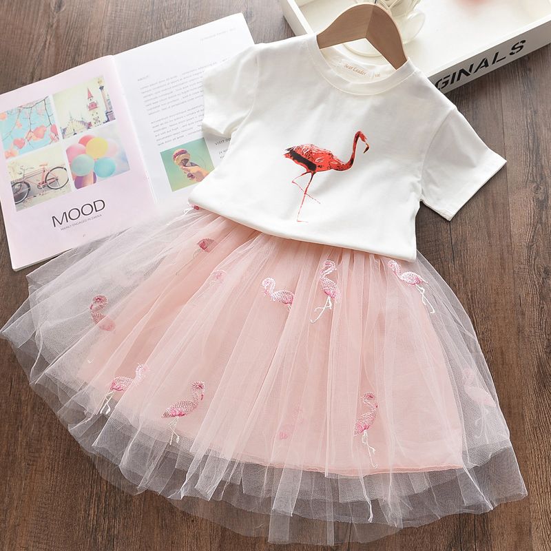 T Shirt + Skirt Girl Tops T Shirt Tulle Tutu Skirt Children Kids Flamingo Skirt Girl Clothing Set 2 PCS T Shirt + Skirt Girl Tops T Shirt Tulle Tutu Skirt Children Kids Flamingo Skirt Girl Clothing Set 2 PCS