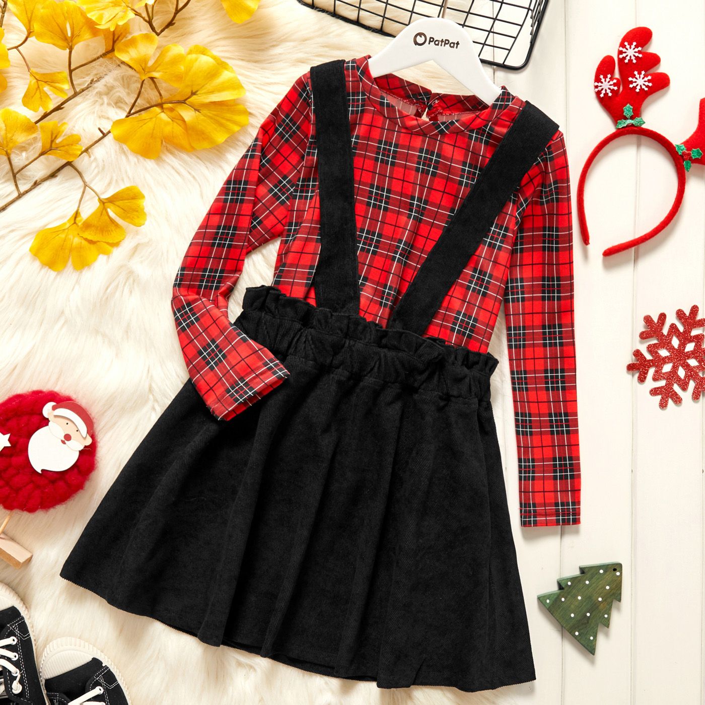 Details about / Girl/'s Christmas Gift Long Sleeve 2PC Ruffled Set