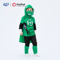 Justice League Toddler Boy Green Lantern Cosplay Costume With Hooded Cloak and Face Mask