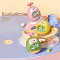 Baby Bath Toys Land and Water 2 in 1 Tumbler Water Gun Little Yellow Duck Amphibious Bathtub Shower Pool Toys