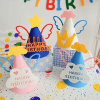 Happy Birthday Felt Non-Woven Hat Birthday Party Cone Hats Art Craft Caps for Birthday Party Supplies Props