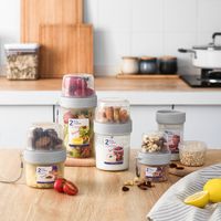 Double-layer Transparent Sealed Box Leak-Proof Food Storage Plastic Containers for Nuts Grains Fruit Snack
