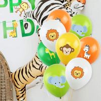 50-pack Animal Graphic Balloons Animal Theme Party Latex Balloons for Birthday Baby Showers Party Supplies