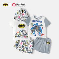 Batman 2-piece Toddler Boy Letter Print Hooded Tee and Elasticized Shorts Set