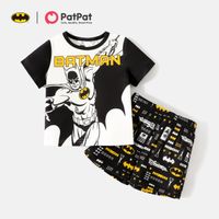Batman 2-piece Toddler Boy Letter Figure Print Short-sleeve Tee and Elasticized Shorts Set