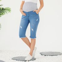 Maternity Ripped Skinny Capris Jeans