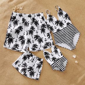 Mosaic Coconut Tree Anchor Mommy and Me Swimwear