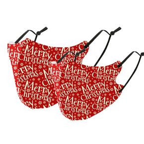 Merry Christmas Letter Print Protective Anti Dust Breathable Family Mask (Washable and Reusable)