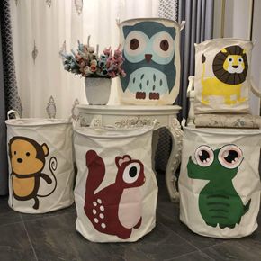 Cartoon Sundries Storage Organizer Laundry Basket Clothes Storage Bag Dirty Laundry Basket Kids Toys Holder
