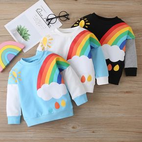 Baby / Toddler Cute Sun Rainbow Print Long-sleeve Pullover