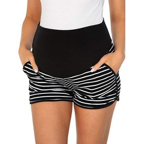 Maternity casual Stripes Plain Black/White Casual pants