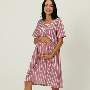 Maternity casual Stripes Print Robes & Nightgowns