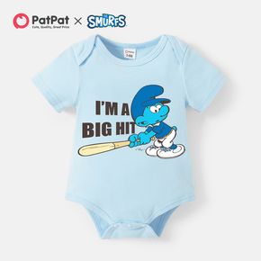 Smurfs Baby Boy Baseball Letter Print 100% Cotton Bodysuit