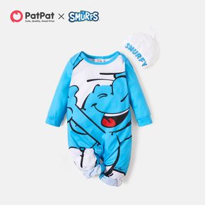 Smurfs 2-piece Baby Boy Big Graphic Baby Jumpsuit and Hat