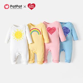 Care Bears Baby Boy/Girl Colorful Rainbow and Sun Cotton Jumpsuit