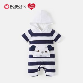 Care Bears Baby Boy Cotton Stripe Hooded Romper