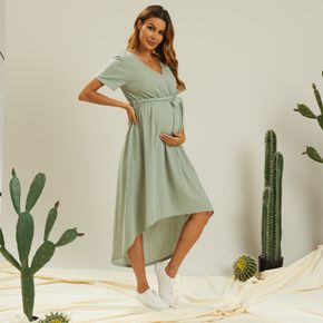 Maternity casual Print V-neck Short-sleeve Dress