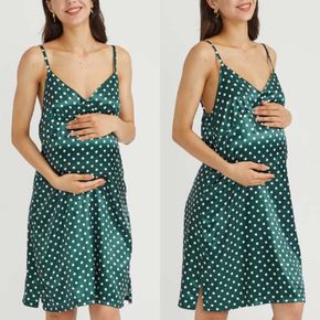 Maternity Vacation Polka dot Sleeveless Dress