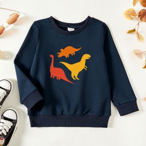 Toddler Boy Graphic Dinosaur Print Long-sleeve Pullover