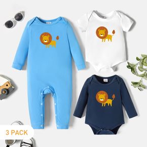 3-Pack Baby Graphic Romper and Jumpsuit Set