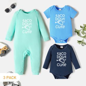 3-Pack Baby Graphic Romper and Jumpsuit Set