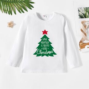 Weihnachtskind Grafik Weihnachtsbaum und Buchstaben Print Langarm-T-Shirt