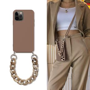iPhone Case with Chain, Soft TPU Bumper Protective-Necklace Style iPhone Case with Strap for iPhone 7/7 Plus/11/11 Pro/11 Pro Max/12/12 Pro/12 Pro Max/12 Mini/X/XS Max/XR