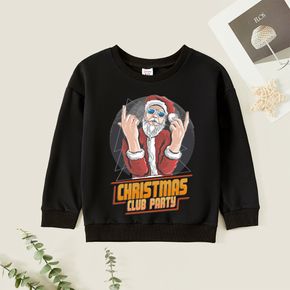 Christmas Kid Graphic Santa and Letter Print Long-sleeve Pullover