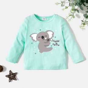 Toddler Graphic Koala and Stars and Letter Print Long-sleeve Tee