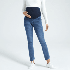 جينز الأمومة رمادي مزرق مضيئة