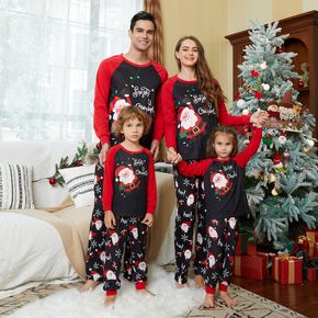 Pijamas para família estampagem teste padrão do natal Letras Papai Noel Natal