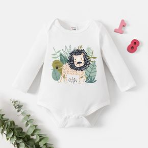 Baby Graphics Lion and Plant Print Long-sleeve Romper