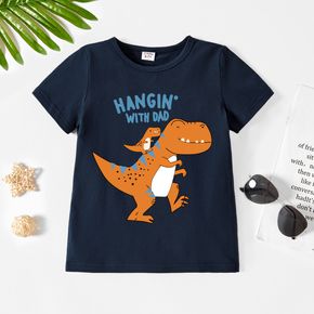 Toddler Boy Graphics Dinosaur and Letter Print Short-sleeve Tee