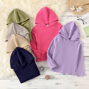 Kid Boy/Kid Girl Solid Fuzzy Hoodie Sweatshirt